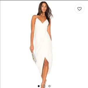 Shona Joy Cocktail Draped Dress in Ivory